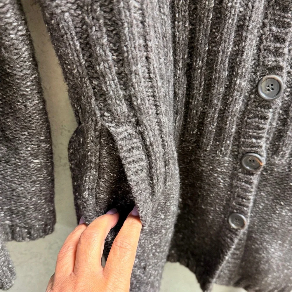 J. Crew Cardigan Sz‎ L Womens Brown Wool Blend  Belted Cozy Shawl Collar Sweater